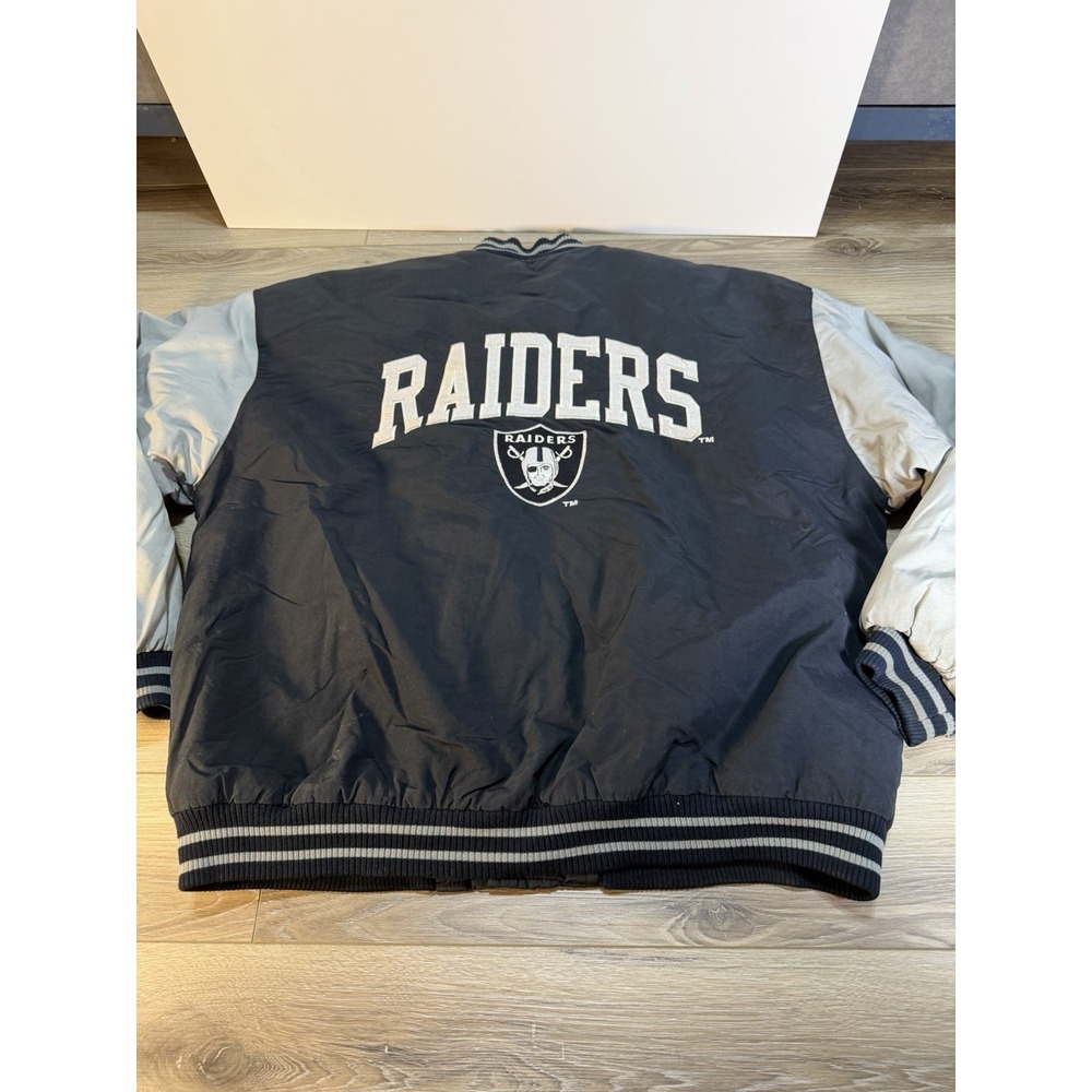 Vintage 90s Los Angeles Oakland Raiders Game Day Windbreaker Jacket Mens Size XL